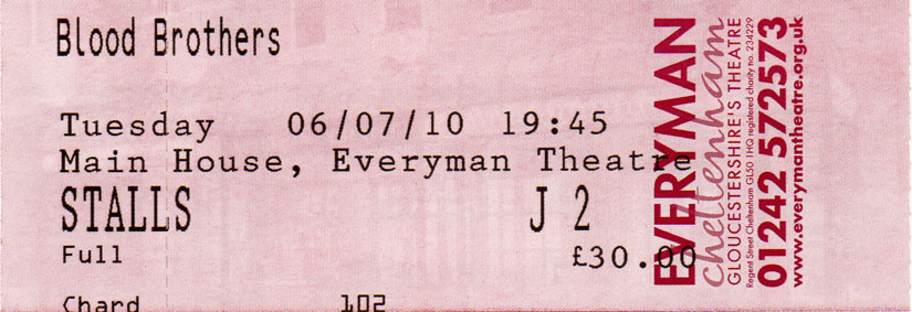 BLOOD BROTHERS Ticket